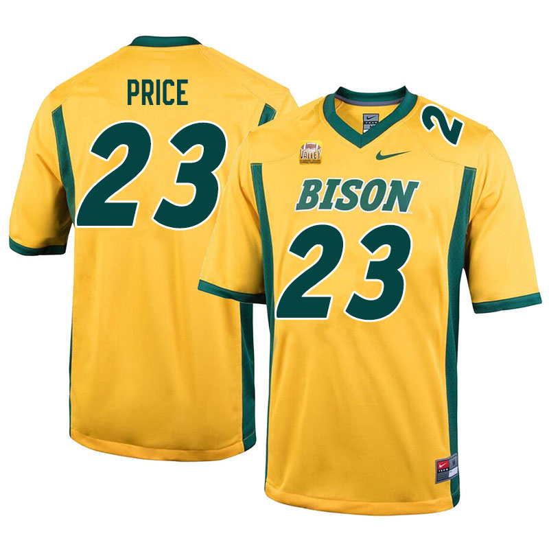 Men #23 Jayden Price North Dakota State Bison College Football Jerseys Sale-Yellow